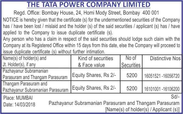 The Tata Power Company Limited