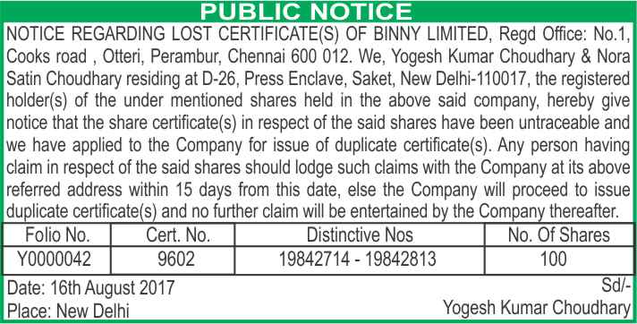 share certificates lost